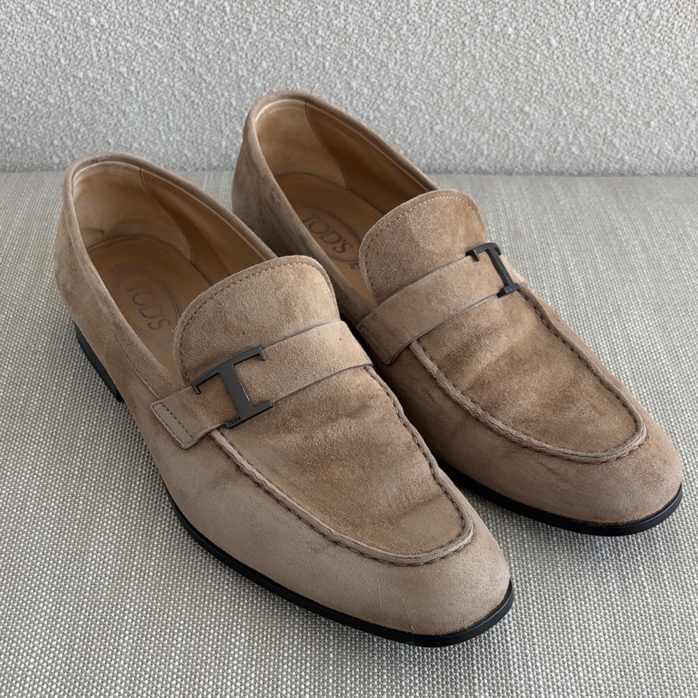 Tod's Beige Suede Men's Loafers